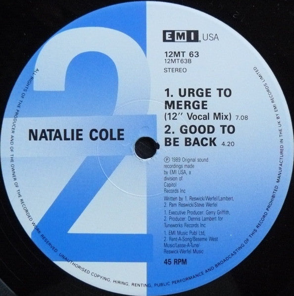 Natalie Cole : Miss You Like Crazy (12", Single)