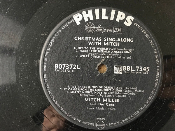 Mitch Miller And The Gang : Christmas Sing-Along With Mitch (LP, Album, Mono)