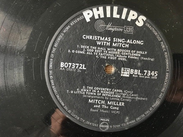 Mitch Miller And The Gang : Christmas Sing-Along With Mitch (LP, Album, Mono)