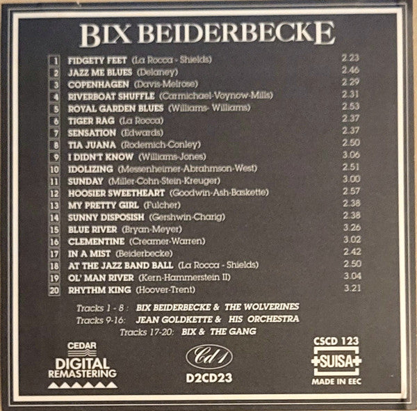 Bix Beiderbecke : The Bix Beiderbecke Gold Collection (2xCD, Comp)