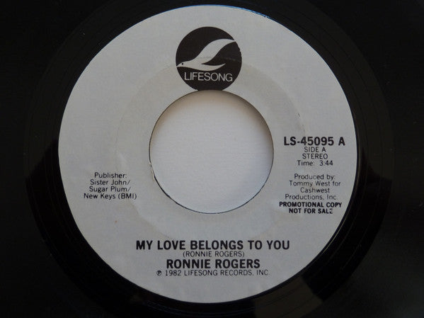 Ronnie Rogers : My Love Belongs To You (7", Single, Promo)
