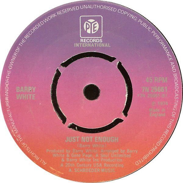 Barry White : Can't Get Enough Of Your Love, Babe (7", Single, Kno)