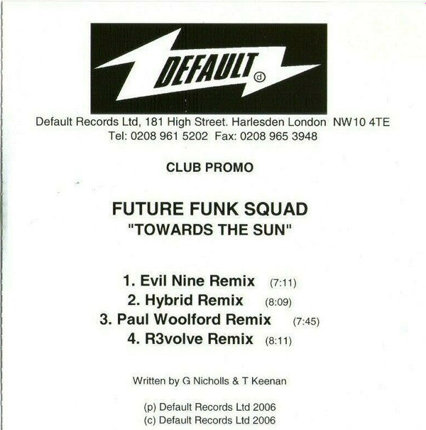 Future Funk Squad : Towards The Sun (CDr, Promo)