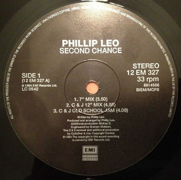 Phillip Leo : Second Chance (12", Single)