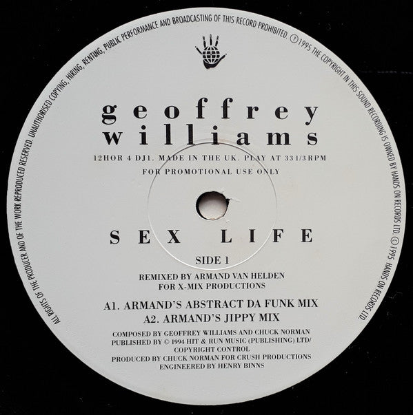 Geoffrey Williams : Sex Life (12", Promo)
