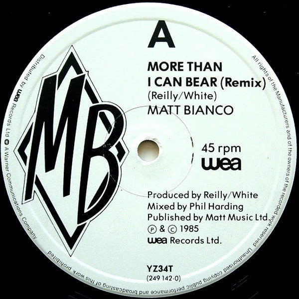 Matt Bianco : More Than I Can Bear (Remix) (12")