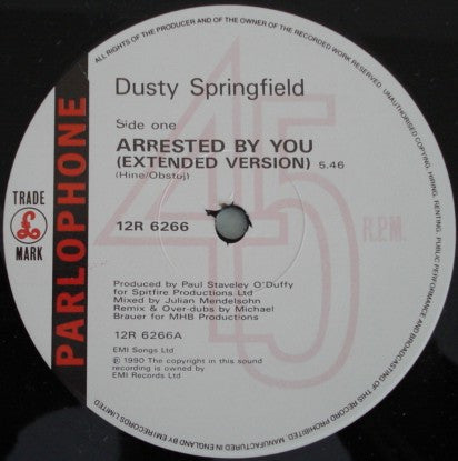Dusty Springfield : Arrested By You (12", Maxi)