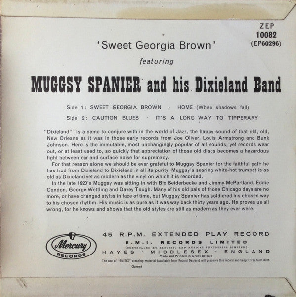 Muggsy Spanier And His Dixieland Band : Sweet Georgia Brown (7", EP)