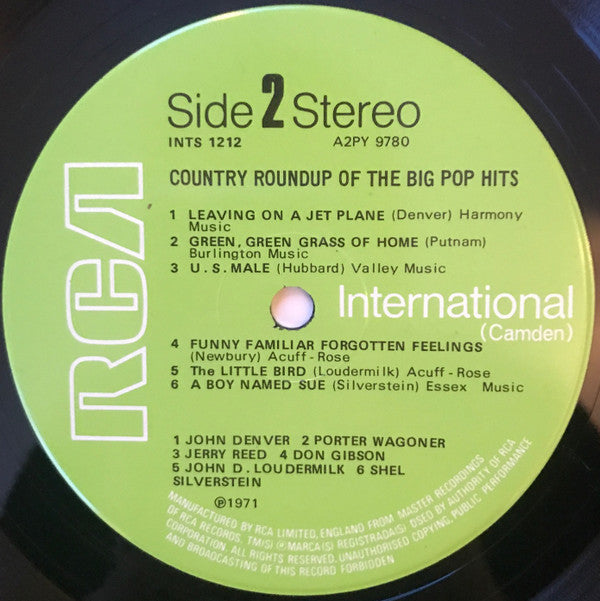 Various : Country Roundup Of The Big Pop Hits (LP, Comp)