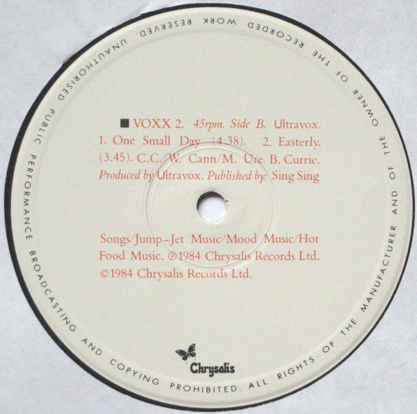 Ultravox : One Small Day (Special Re-Mix) (12", Single)