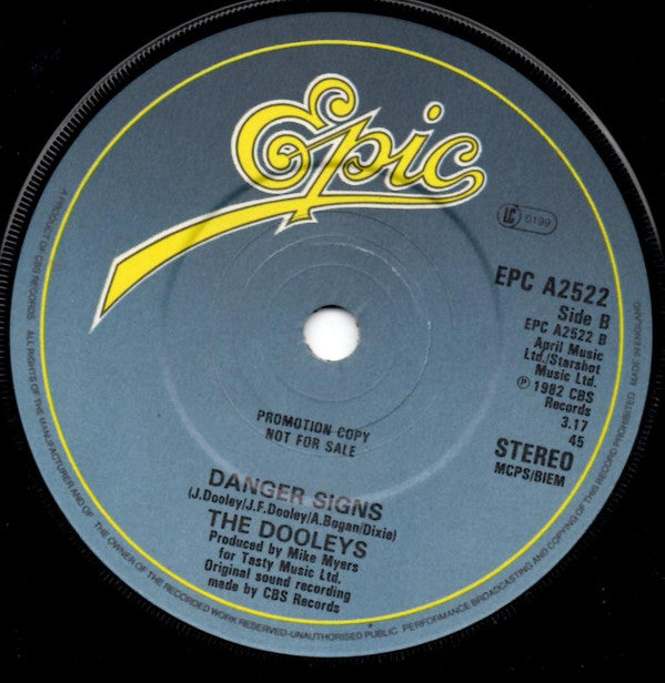 The Dooleys : Will You Or Won't You / Danger Signs (7", Single, Promo)