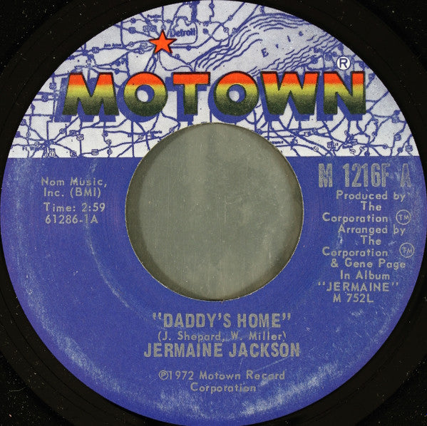 Jermaine Jackson : Daddy's Home / Take Me In Your Arms (Rock Me For A Little While) (7", San)