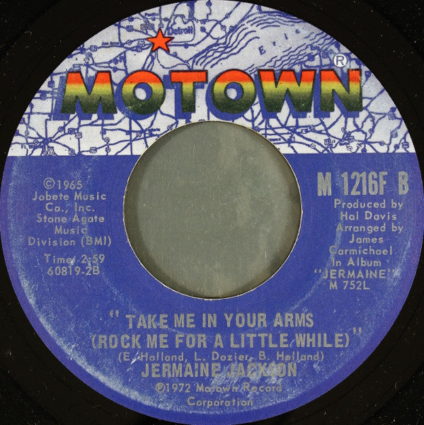Jermaine Jackson : Daddy's Home / Take Me In Your Arms (Rock Me For A Little While) (7", San)