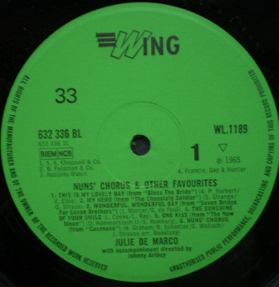 Julie De Marco : Nun's Chorus & Other Favourites (LP, Album)