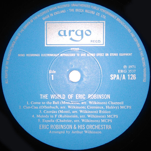 Eric Robinson And His Orchestra : The World Of Eric Robinson (LP, Comp)