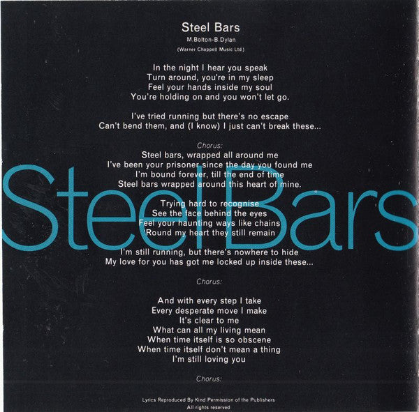 Michael Bolton : Steel Bars (CD, Single, Ltd)