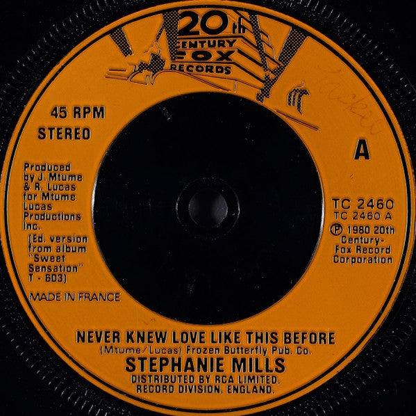 Stephanie Mills : Never Knew Love Like This Before (7", Single)