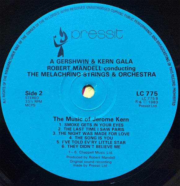 Robert Mandell Conducts The Melachrino Strings And Orchestra : A Gershwin & Kern Gala (LP)