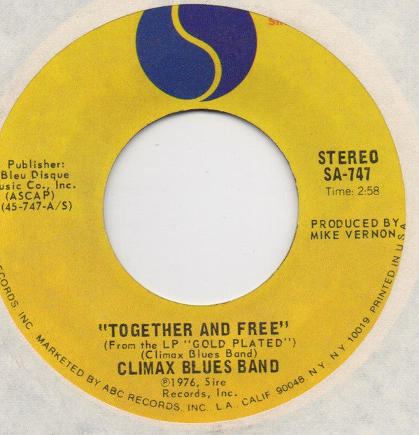 Climax Blues Band : Together And Free (7", Single)