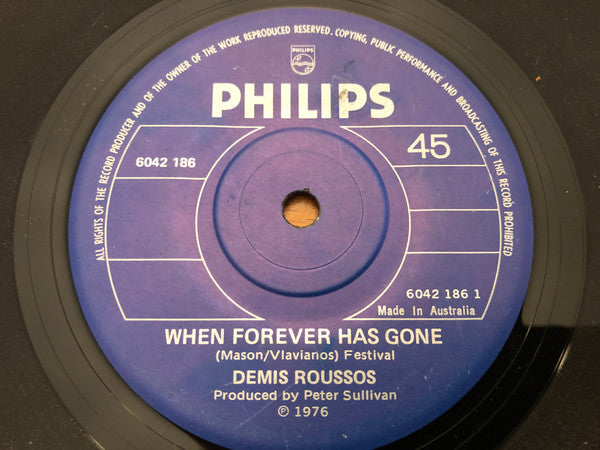 Demis Roussos : When Forever Has Gone (7", Single)