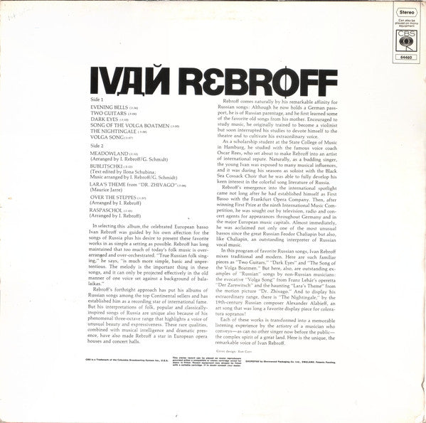 Ivan Rebroff, Balalaika Ensemble Troika : Ivan Rebroff  Accompanied By Balalaika Ensemble Troika (LP, Album)