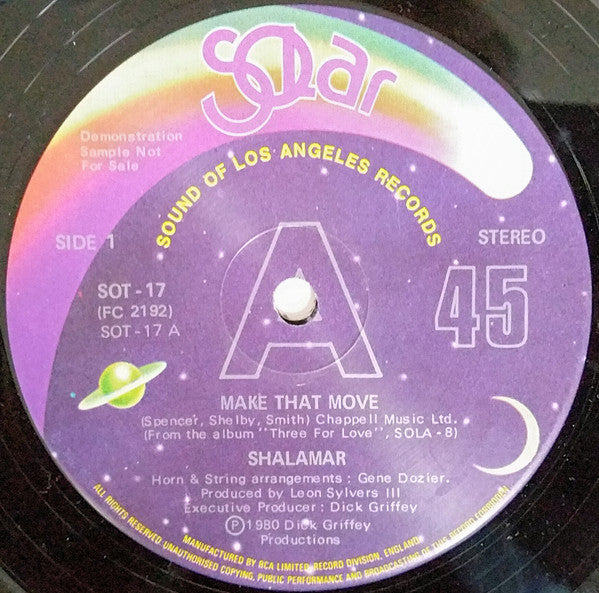 Shalamar : Make That Move (12", Promo)