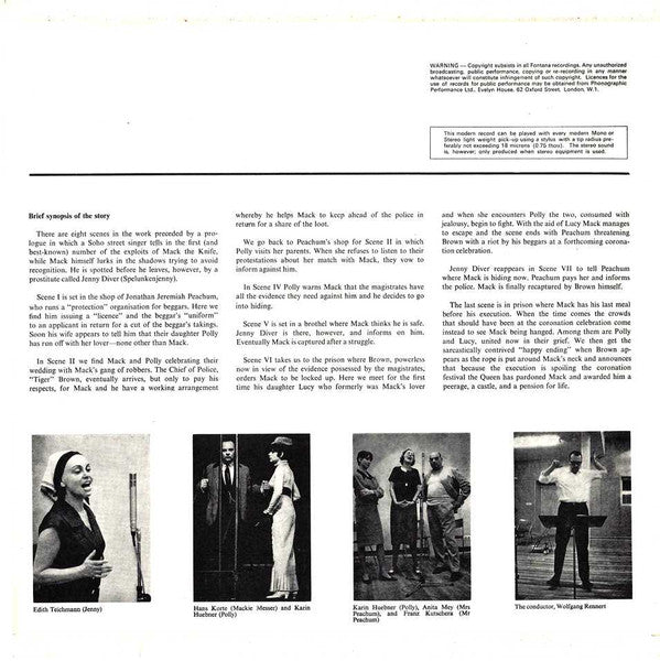 Kurt Weill, Members Of The Frankfurt Opera, Frankfurter Opern- Und Museumsorchester, Wolfgang Rennert : The Threepenny Opera (2xLP, RE)