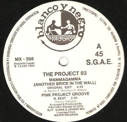 The Project '93 : Mammagamma (Another Brick In The Wall) (12")