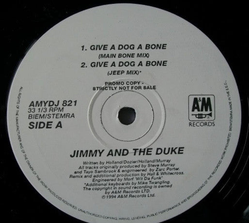 Jimmy And The Duke : Give A Dog A Bone (12", Promo)