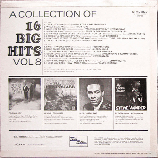 Various : 16 Big Hits Vol. 8 (LP, Comp)