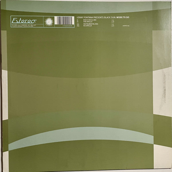 Lenny Fontana Presents Black Sun (5) : Work To Do (12")