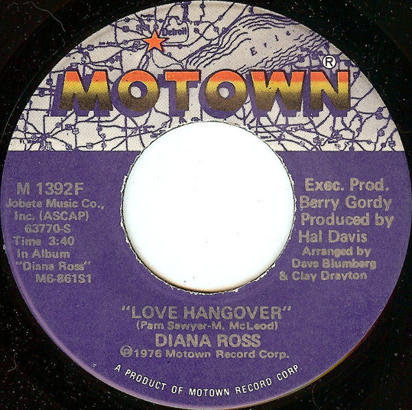 Diana Ross : Love Hangover / Kiss Me Now (7", Single, Sup)