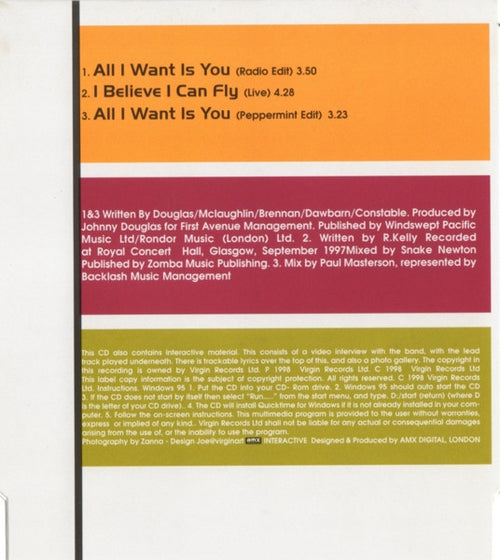 911 (4) : All I Want Is You (CD, Single, Enh, CD2)
