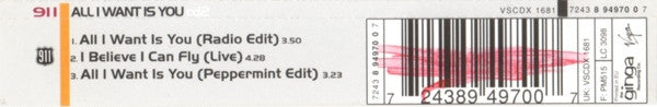 911 (4) : All I Want Is You (CD, Single, Enh, CD2)
