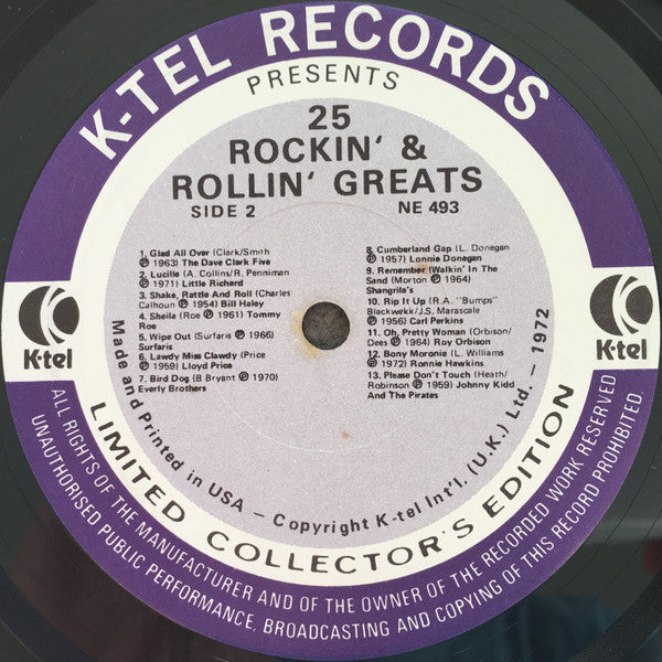Various : 25 Rockin' & Rollin' Greats (LP, Comp, Ltd, US )
