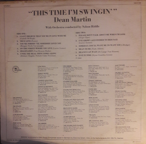 Dean Martin : This Time I'm Swingin' (LP, Album, RE)