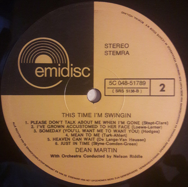 Dean Martin : This Time I'm Swingin' (LP, Album, RE)