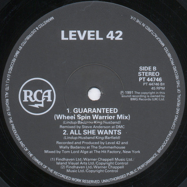 Level 42 : Guaranteed (12", Single)