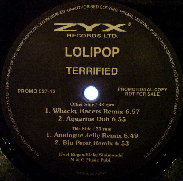 Lolipop : Terrified (12", Promo)