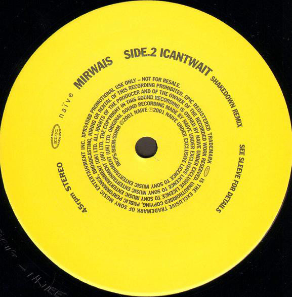 Mirwais : I Can't Wait (12", Promo)