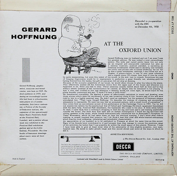 Gerard Hoffnung : Hoffnung At The Oxford Union (10", Album, Mono, RP)
