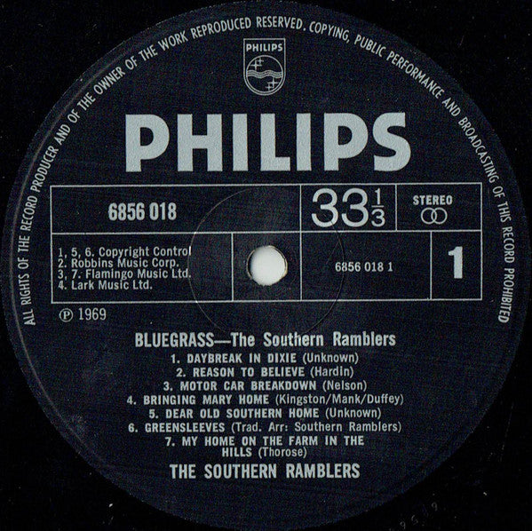 The Southern Ramblers : Bluegrass (LP, RE)