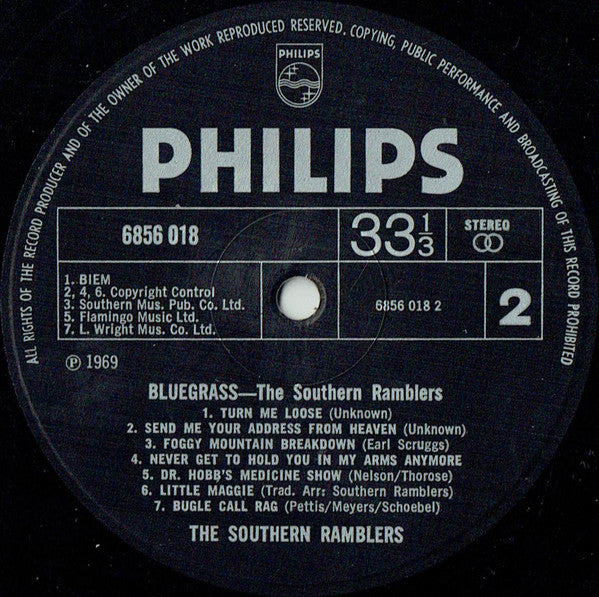 The Southern Ramblers : Bluegrass (LP, RE)