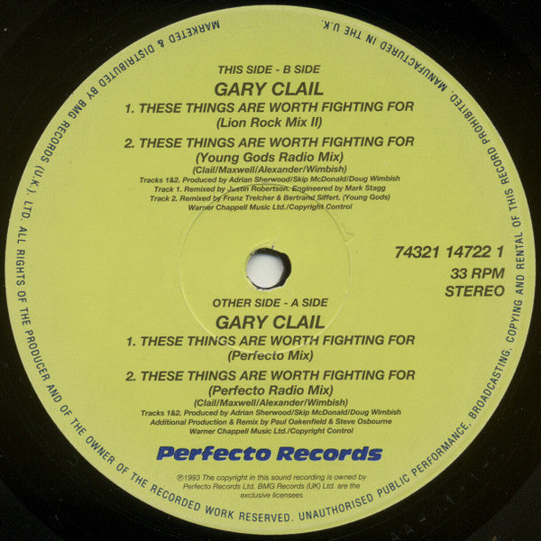 Gary Clail & On-U Sound System : These Things Are Worth Fighting For (12", Single)