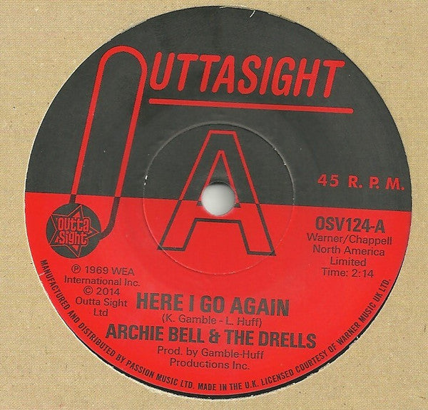 Archie Bell & The Drells : Here I Go Again / Tighten Up (7", Promo, RE)