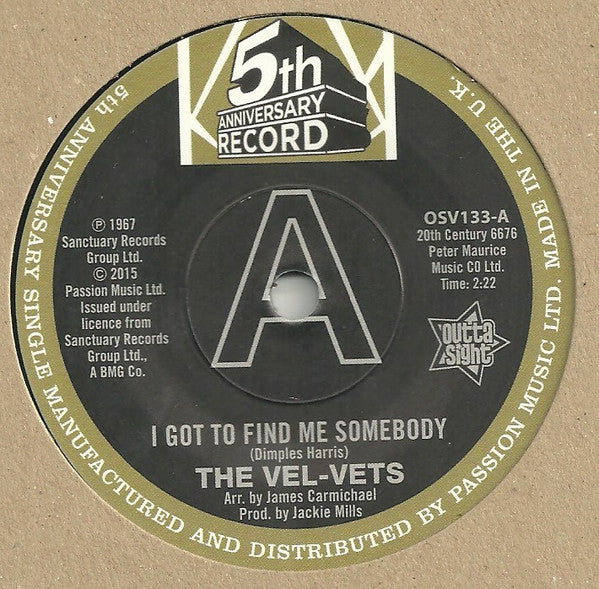 The Vel-Vets / Towanda Barnes : I Got To Find Me Somebody / You Don't Mean It (7", Promo, RE)