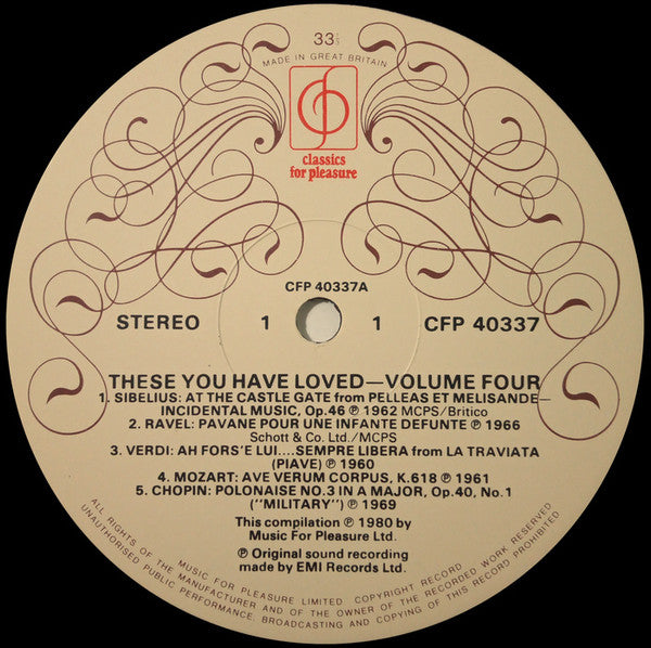 Various : These You Have Loved (Volume Four) (LP, Comp, RE)