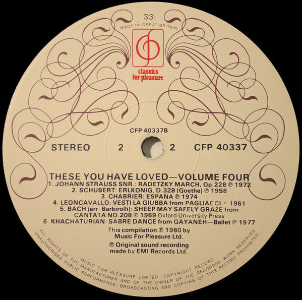 Various : These You Have Loved (Volume Four) (LP, Comp, RE)