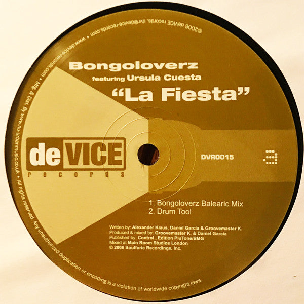 Bongoloverz Feat. Ursula Cuesta : La Fiesta (12")