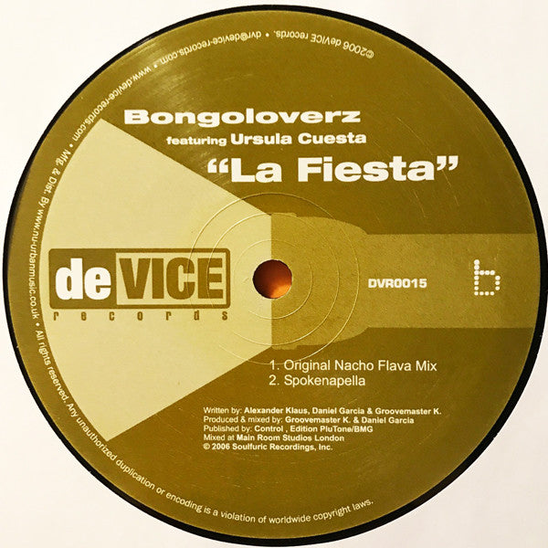 Bongoloverz Feat. Ursula Cuesta : La Fiesta (12")